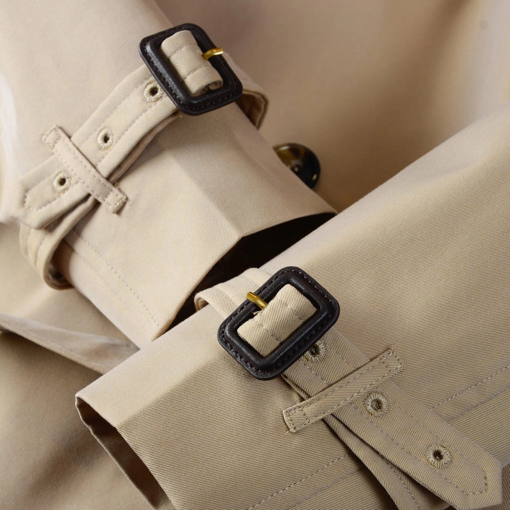 Short Slim-Fit Cotton-Blend Windproof Trench Coat
