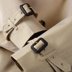 Short Slim-Fit Cotton-Blend Windproof Trench Coat