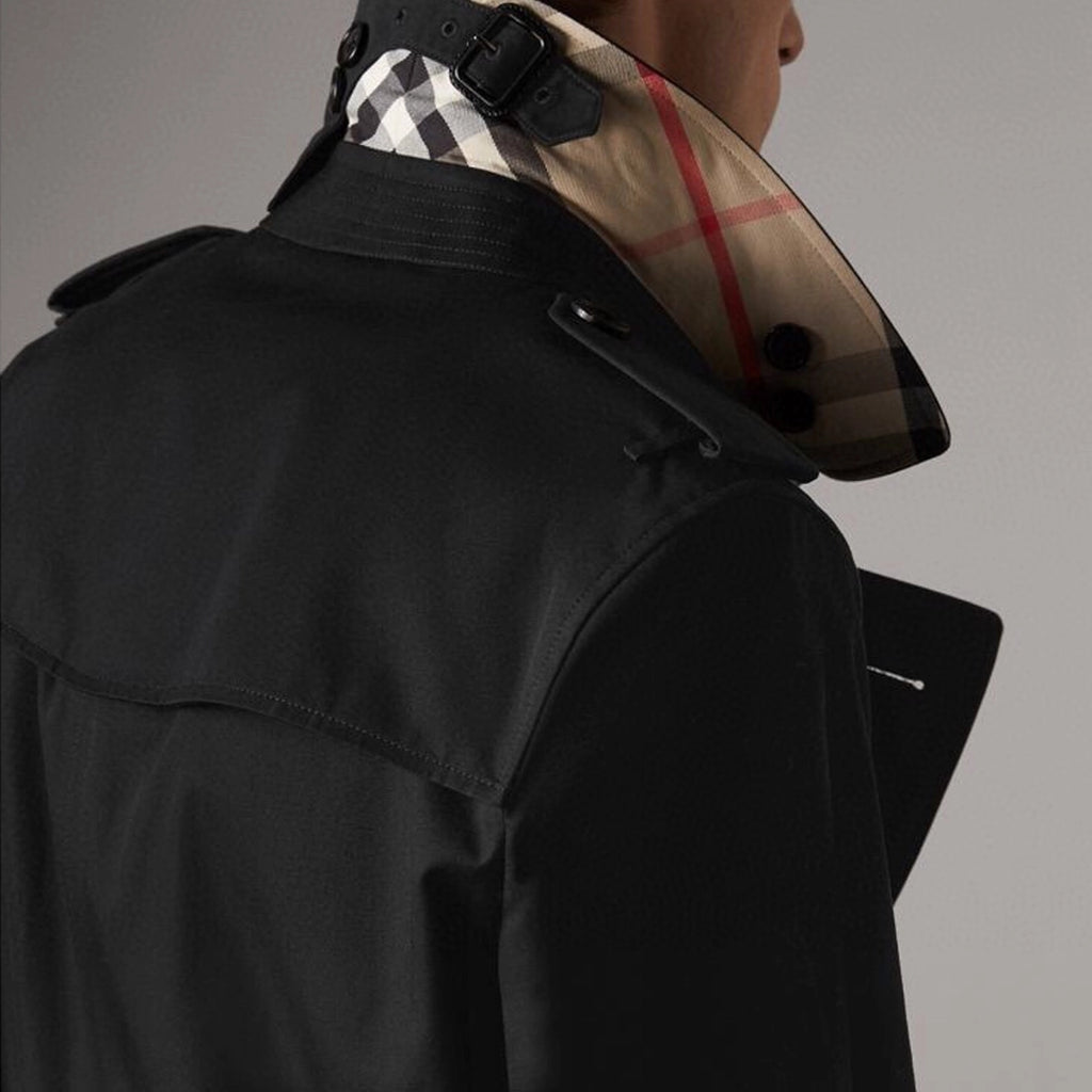Men's Classic Short Trench Coat - Black
