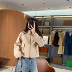 Unisex Gabardine Trench Coat with Belt, Simple Windbreaker Jacket - Army Green, Sand