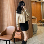 Women's Stand Collar Cotton Twill Short Trench Coat - Available in Two Colors