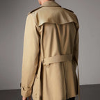 Men's Classic Short Trench Coat - Khaki