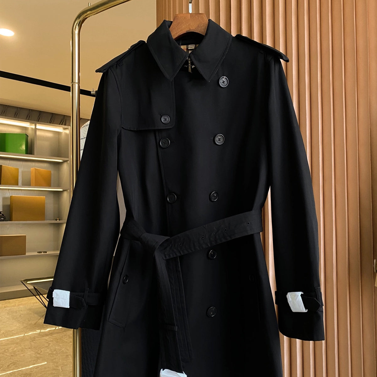 Men's classic straight-cut short trench coat - available in two colors