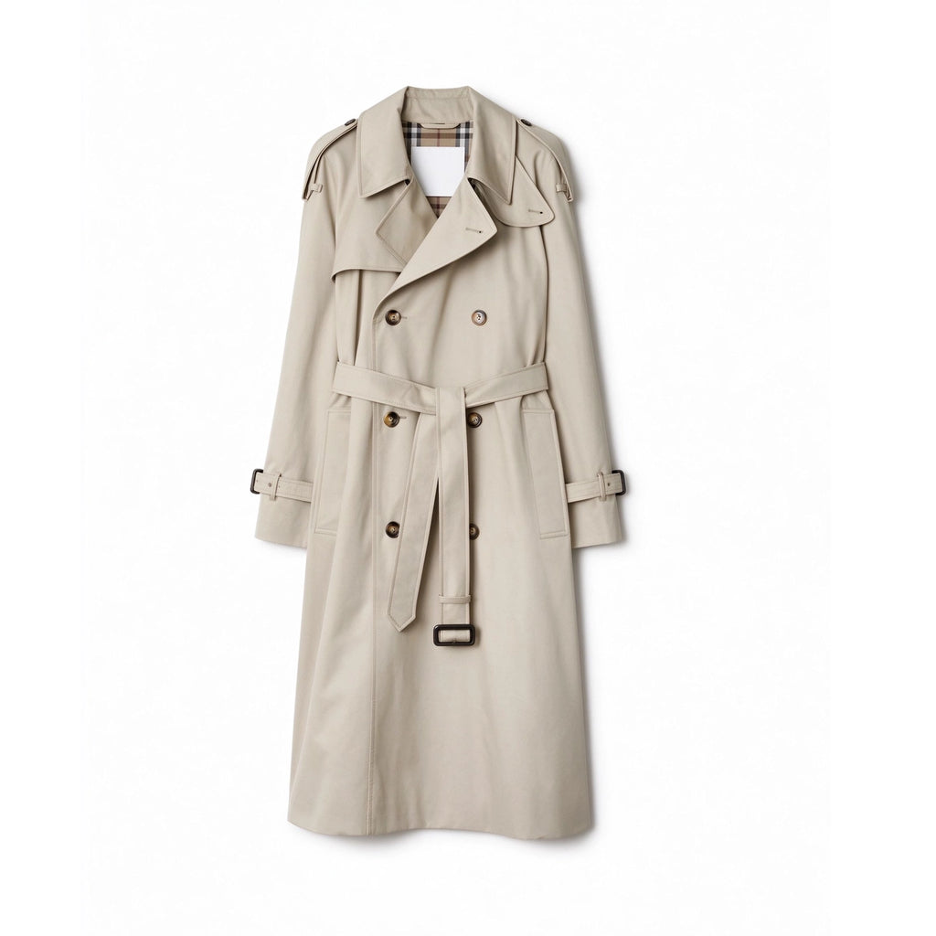 Women's Classic Long Gabardine Trench Coat