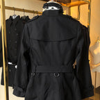 Women's Classic Short Trench Coat - Black