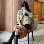 Women's Stand Collar Cotton Twill Short Trench Coat - Available in Two Colors