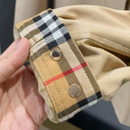 Women's Checkered Collar Short Windbreaker - Khaki