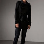 Men's Classic Mid-Length Trench Coat - Black