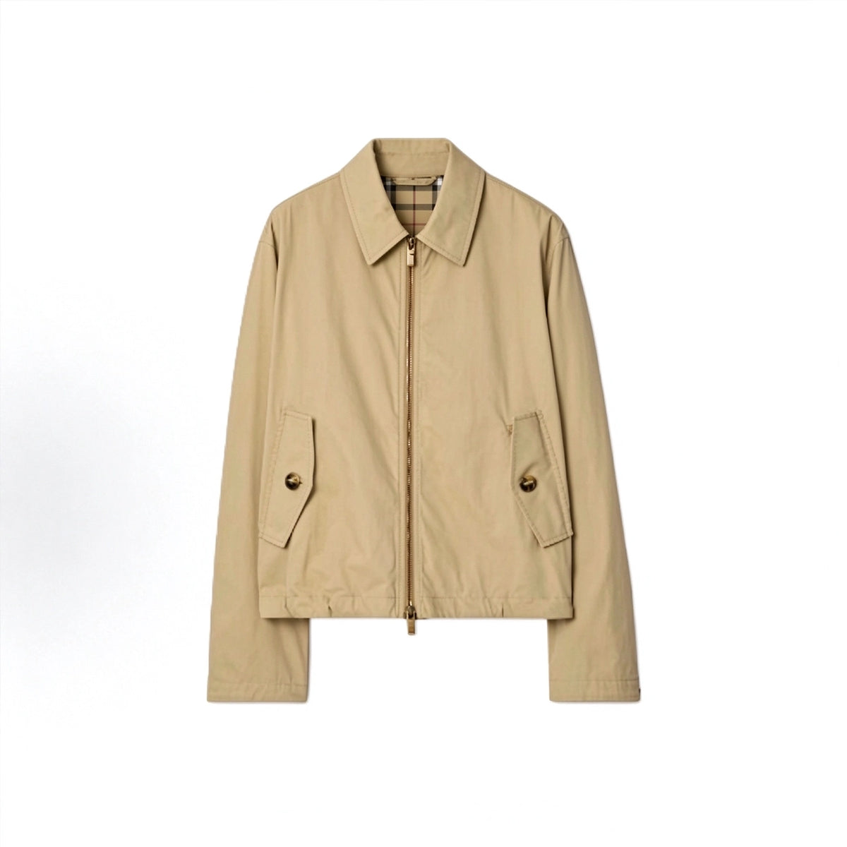 Unisex Gabardine Trench Coat with Belt, Simple Windbreaker Jacket - Army Green, Sand