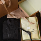 Women's Classic Mid-Length Trench Coat - Black