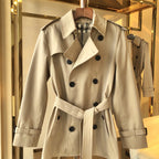 Men's Classic Short Trench Coat - Khaki