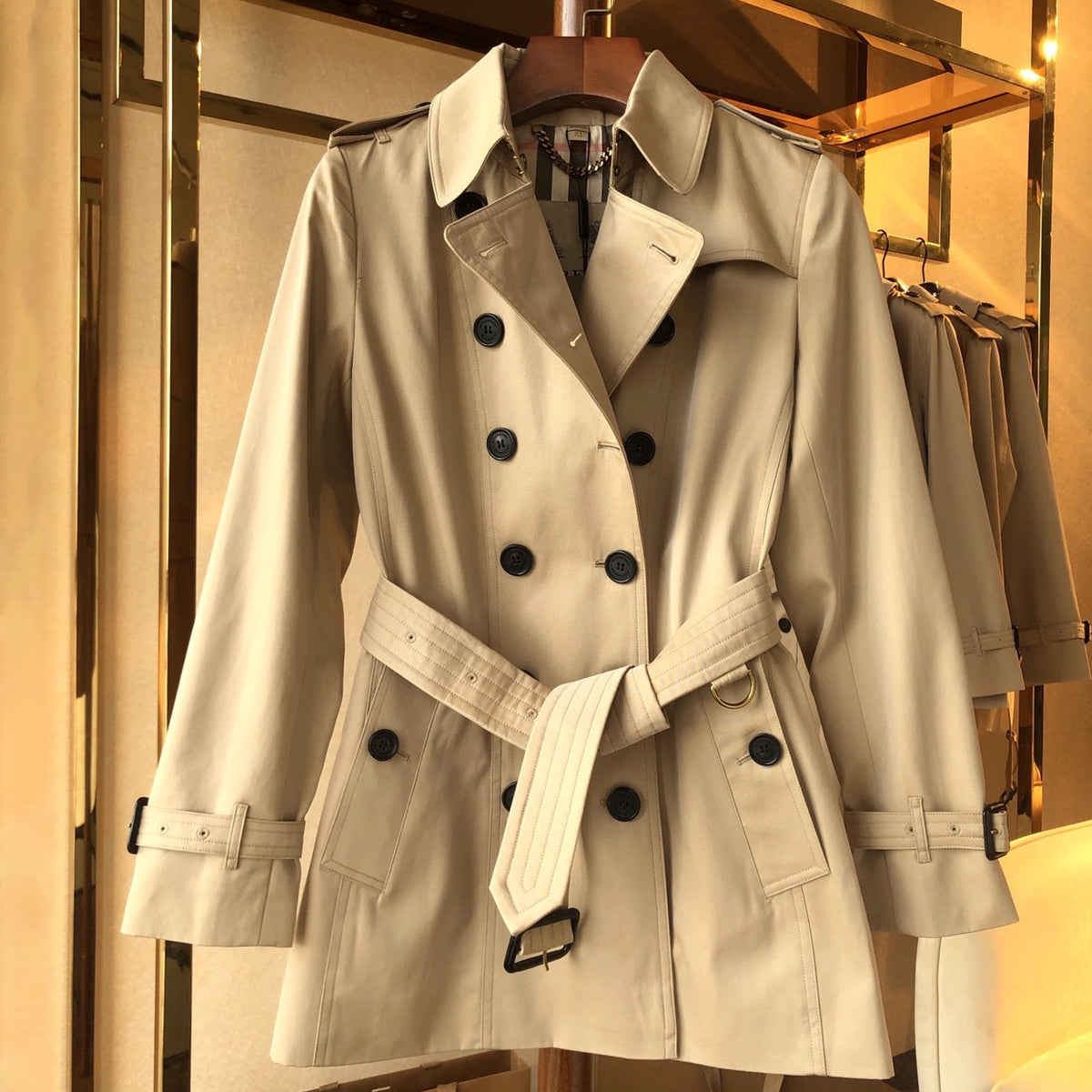 Women’s Classic Short Trench Coat - Khaki