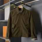 Unisex Gabardine Trench Coat with Belt, Simple Windbreaker Jacket - Army Green, Sand