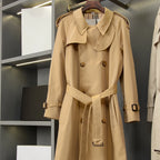 Women's Classic Long Gabardine Trench Coat