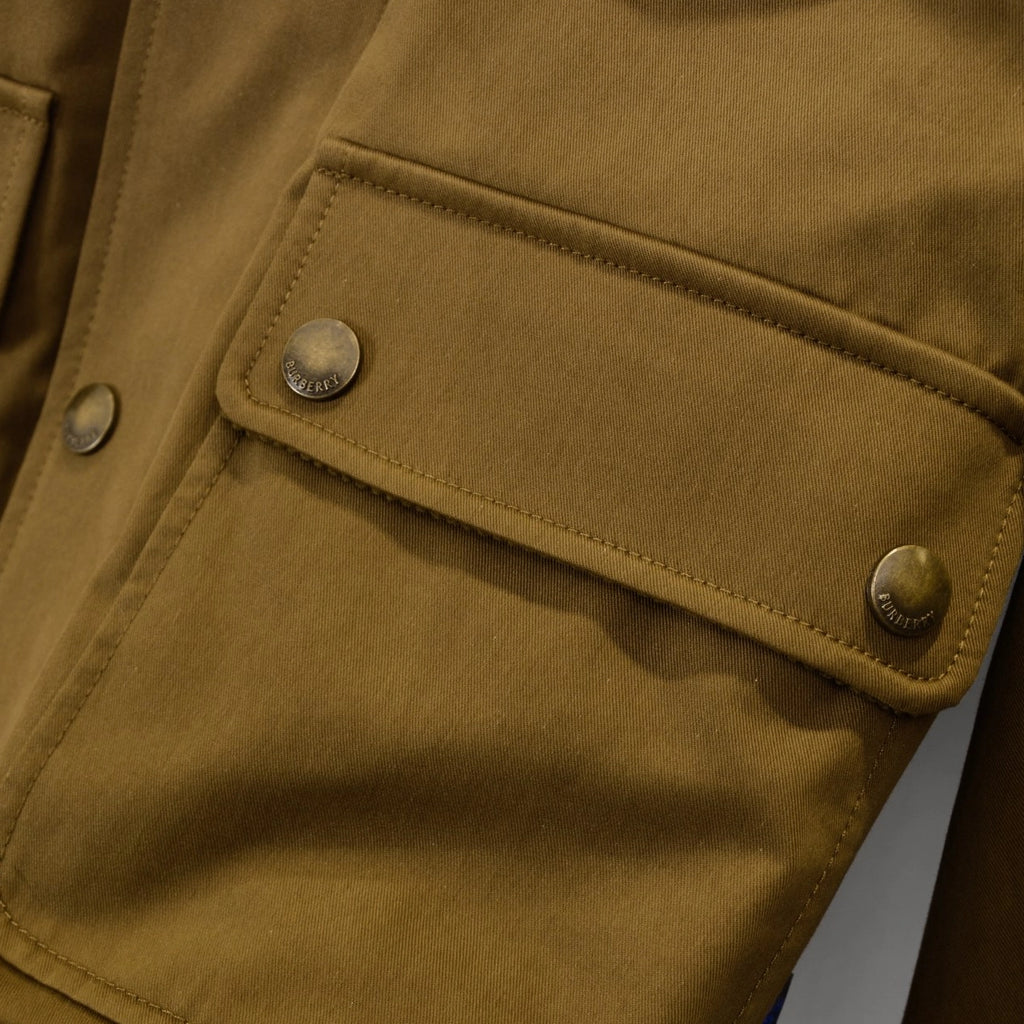 Women's Short Lightweight Trench Coat, Vintage Suede Lapel Jacket - Khaki, Army Green