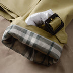 Women's Short Cotton-Blend Earth-Tone Windproof Trench Coat