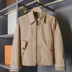 Unisex Gabardine Trench Coat with Belt, Simple Windbreaker Jacket - Army Green, Sand