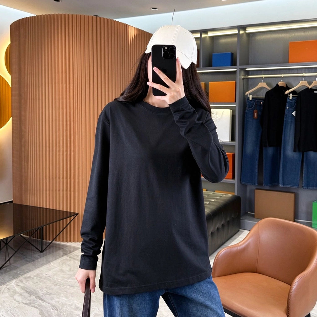 Unisex Retro Embroidered Cotton Long-Sleeve