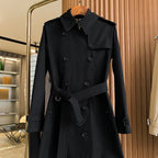 Women's Short Gabardine Double-Breasted Windbreaker Jacket - Available in Two Colors