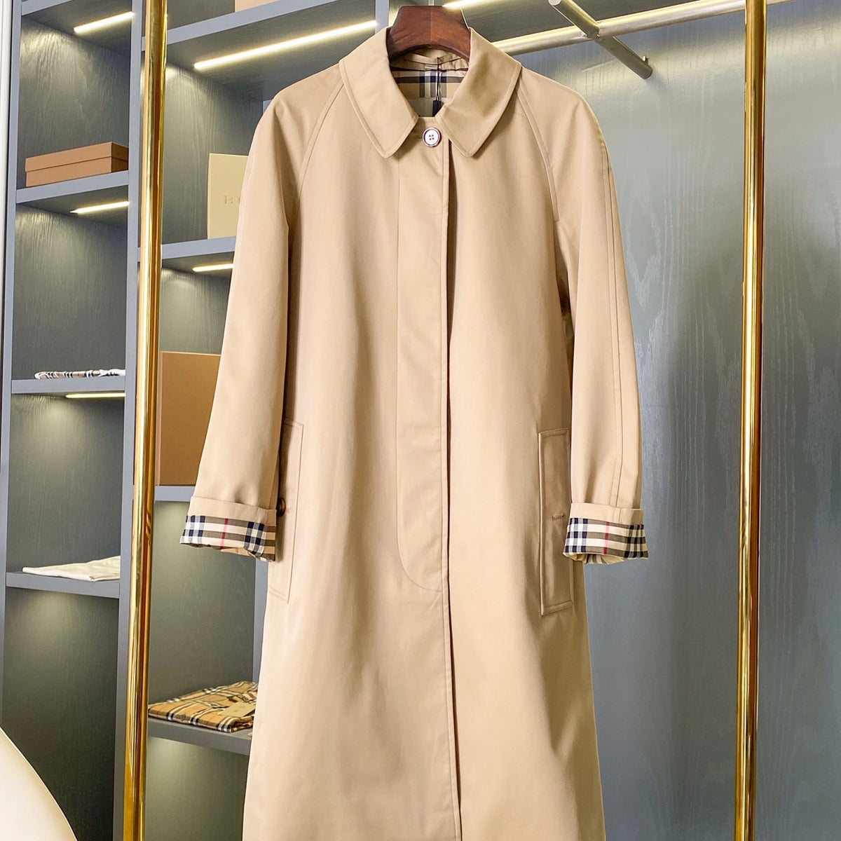 Women's Gabardine Lightweight Trench Coat, Raglan Sleeve, Single-Breasted, Simple Loose Jacket - Khaki, Black