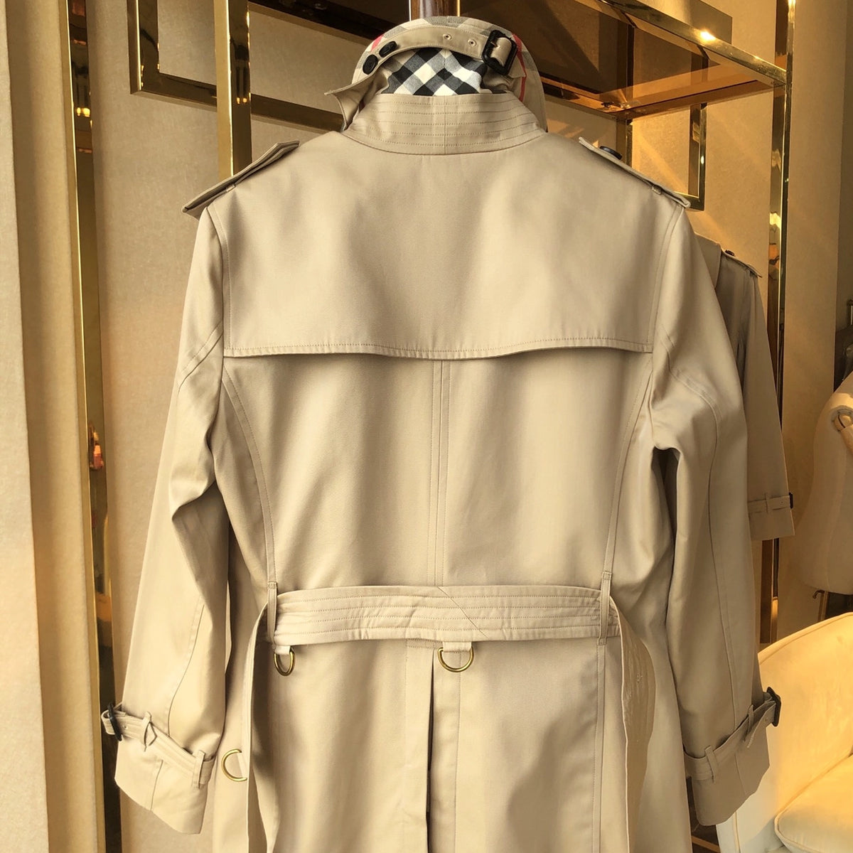 Men's Classic Short Trench Coat - Khaki