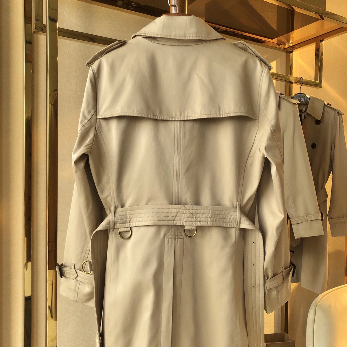 Men's Classic Mid-Length Trench Coat - Khaki