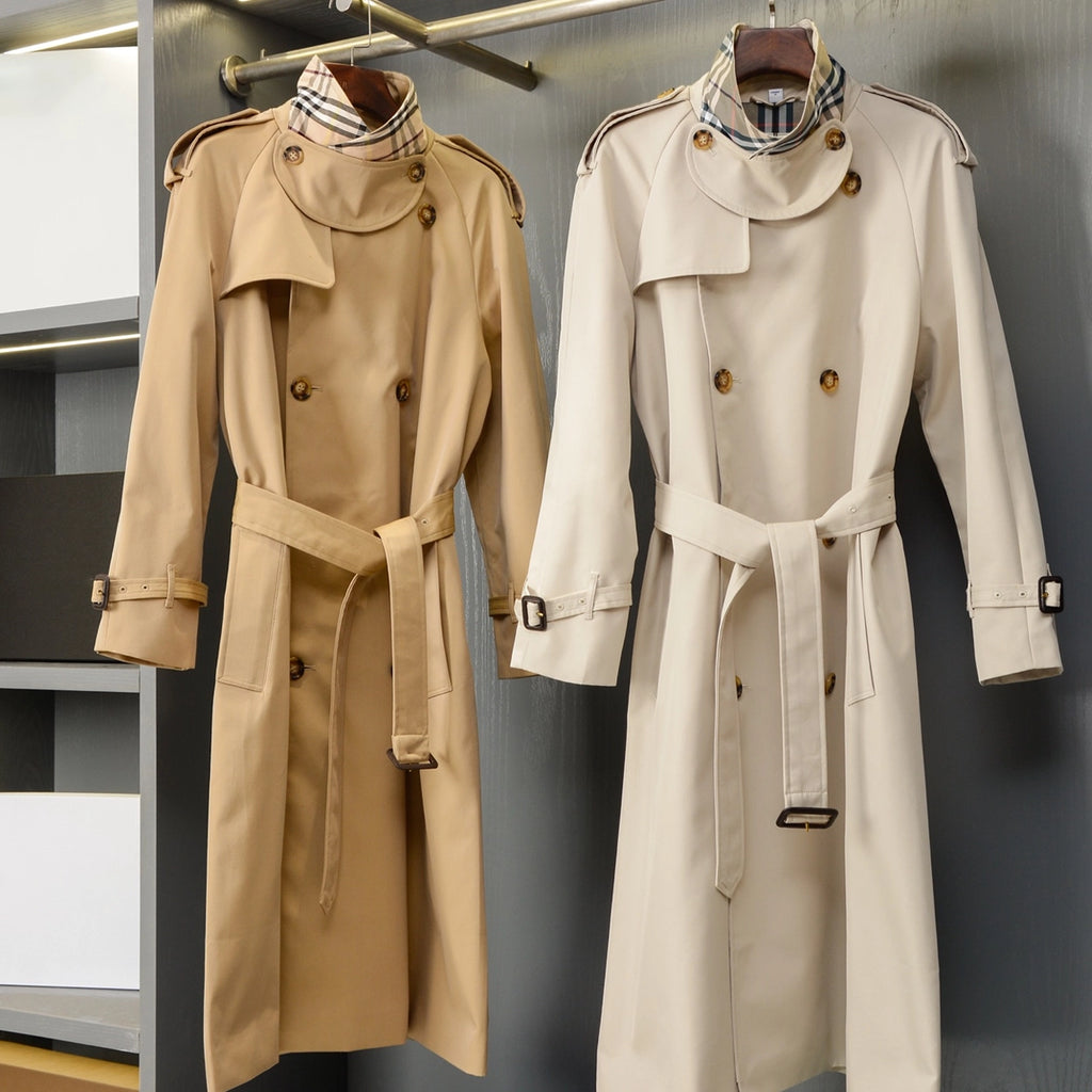Women's Classic Long Gabardine Trench Coat