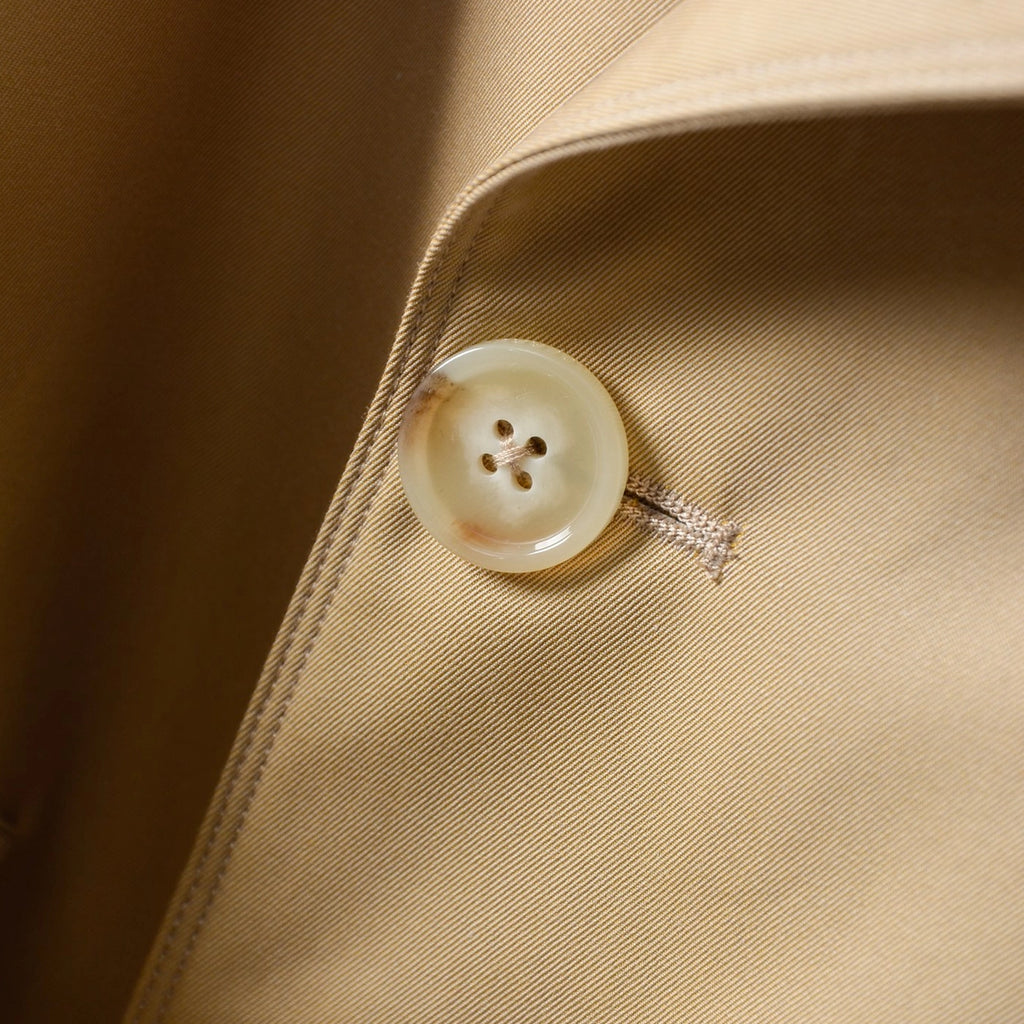 Women's Metal Button Cotton Blend Mid-Length Trench Coat - Khaki