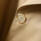 Women's Metal Button Cotton Blend Mid-Length Trench Coat - Khaki