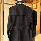 Men's Classic Short Trench Coat - Black