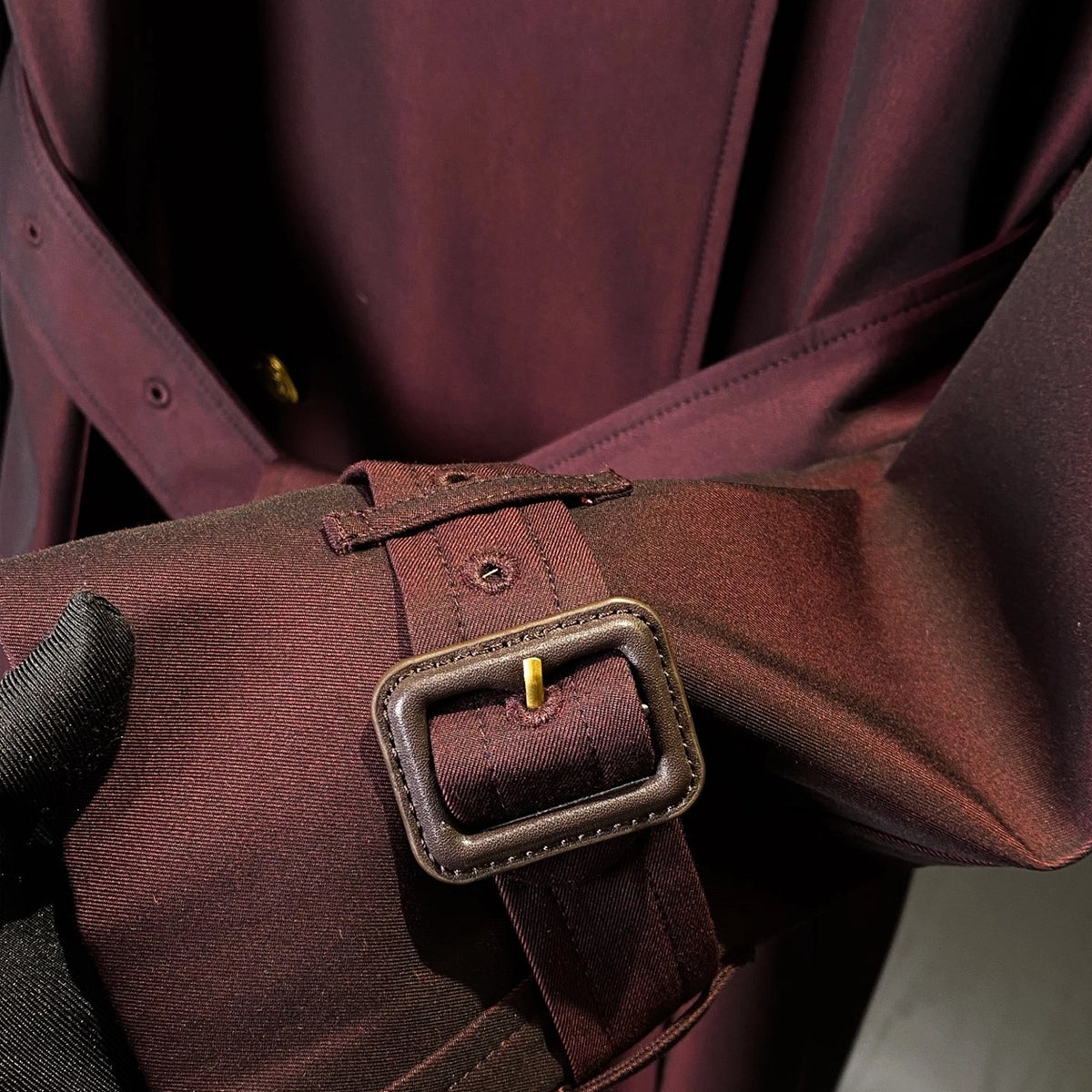Mid-length gabardine trench coat, loose raglan sleeves with a cinched waist windproof jacket - reddish-brown, Khaki