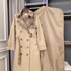 Women's Vintage Cut Long Twill Cotton Classic Trench Coat