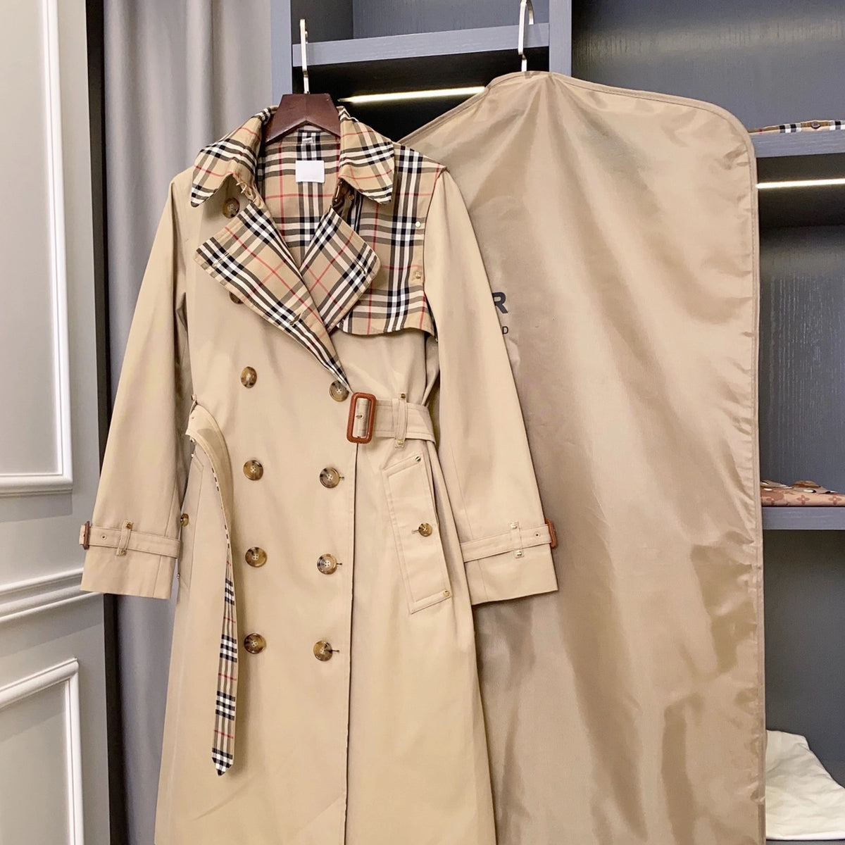 Women's Vintage Cut Long Twill Cotton Classic Trench Coat