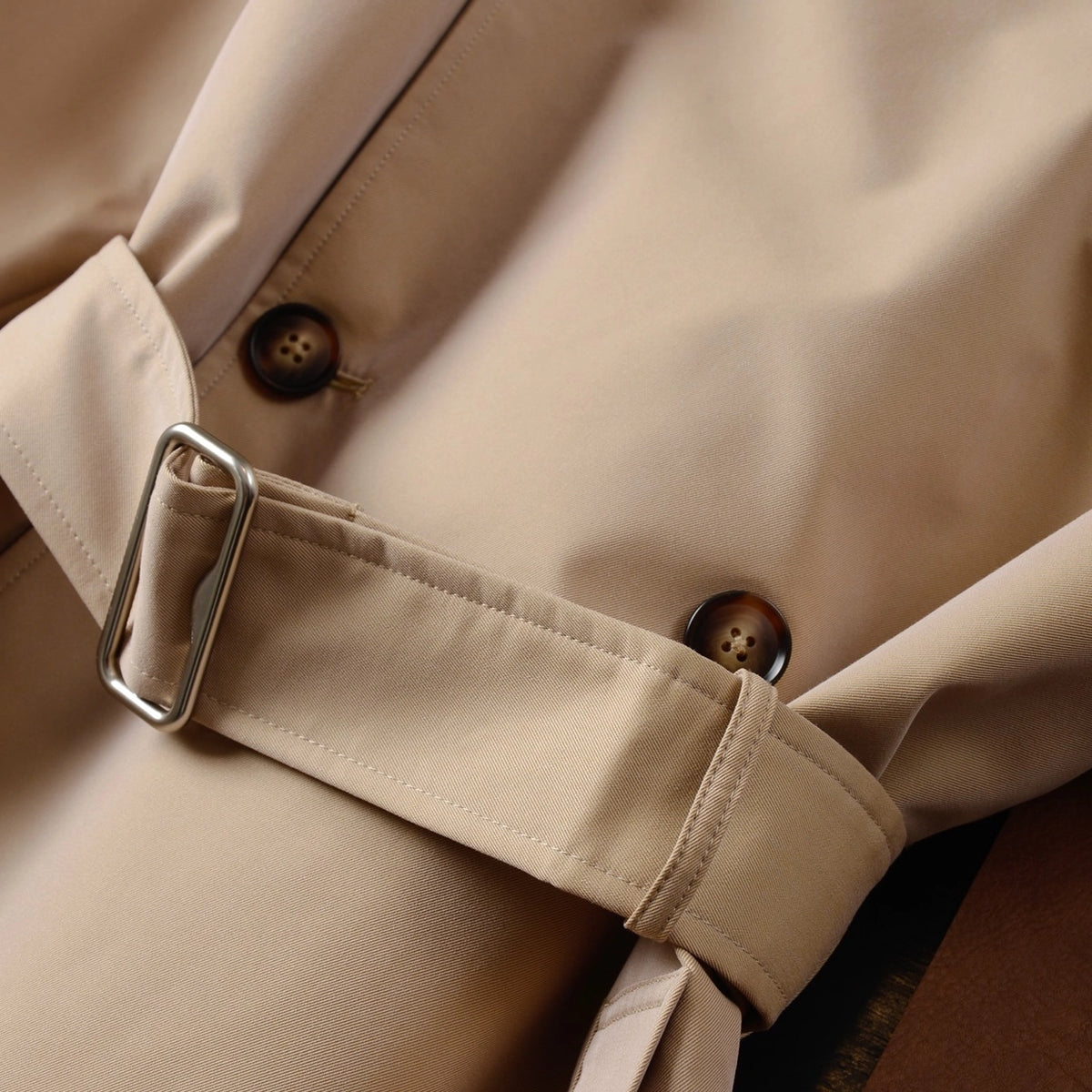 Women's Mid-Length Gabardine Trench Coat - Khaki, Black