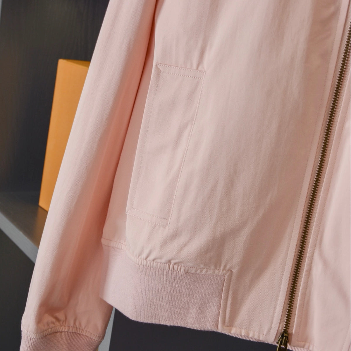 British-style short Harrington jacket, lightweight gabardine windbreaker for women - Tundra White, Pink Pearl