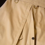 Men's Classic British-Style Long Trench Coat - Khaki