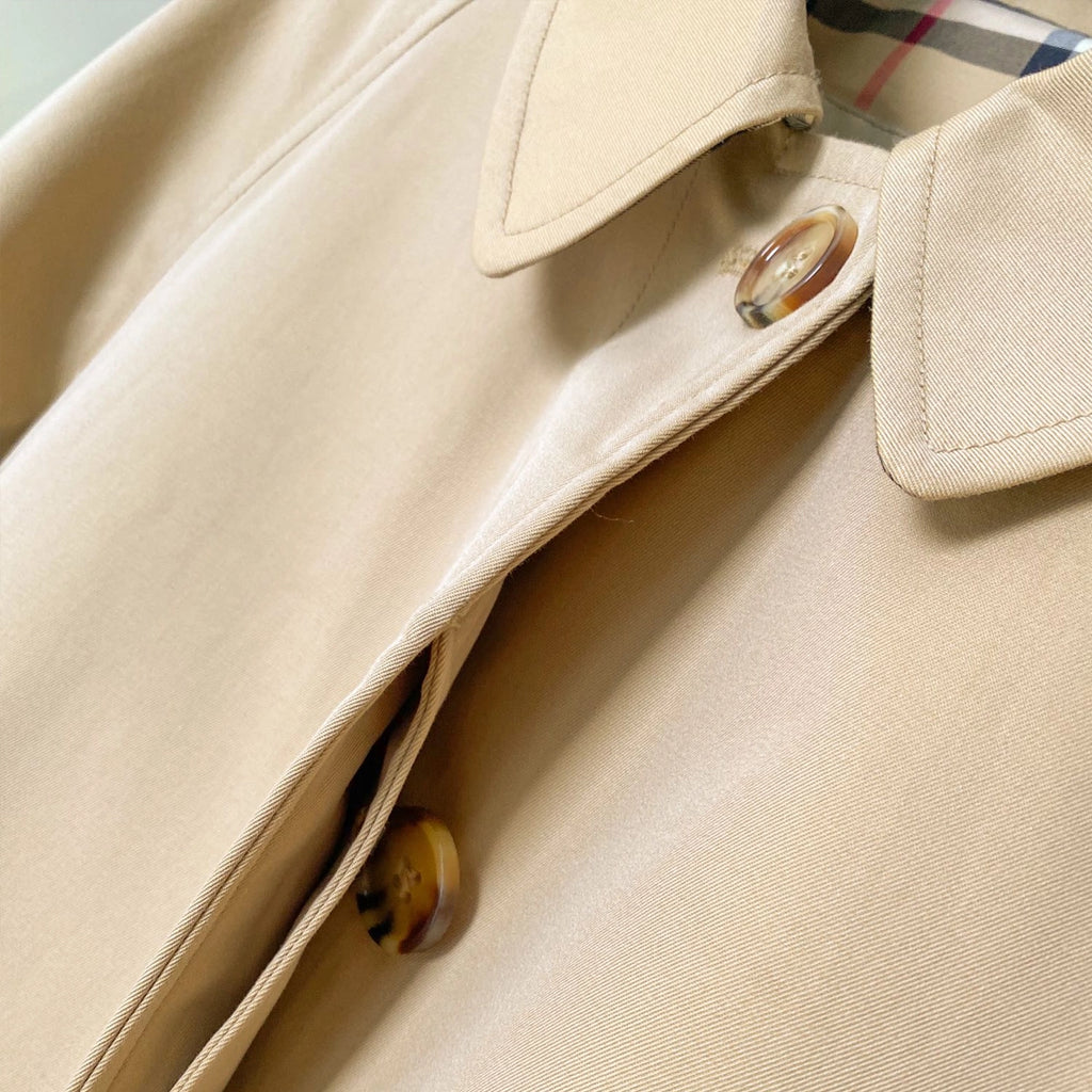 Women's Gabardine Lightweight Trench Coat, Raglan Sleeve, Single-Breasted, Simple Loose Jacket - Khaki, Black