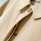 Women's Gabardine Lightweight Trench Coat, Raglan Sleeve, Single-Breasted, Simple Loose Jacket - Khaki, Black