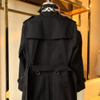 Men's Classic Mid-Length Trench Coat - Black
