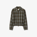 Unisex Plaid Patchwork Wool Harrington Jacket