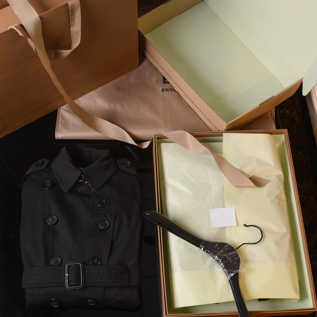 Women's Classic Short Trench Coat - Black