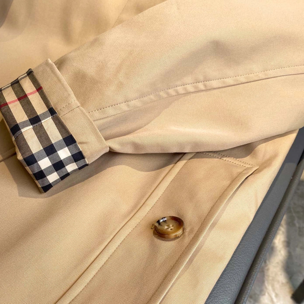 Women's Gabardine Lightweight Trench Coat, Raglan Sleeve, Single-Breasted, Simple Loose Jacket - Khaki, Black