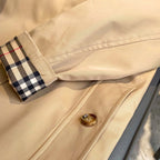 Women's Gabardine Lightweight Trench Coat, Raglan Sleeve, Single-Breasted, Simple Loose Jacket - Khaki, Black