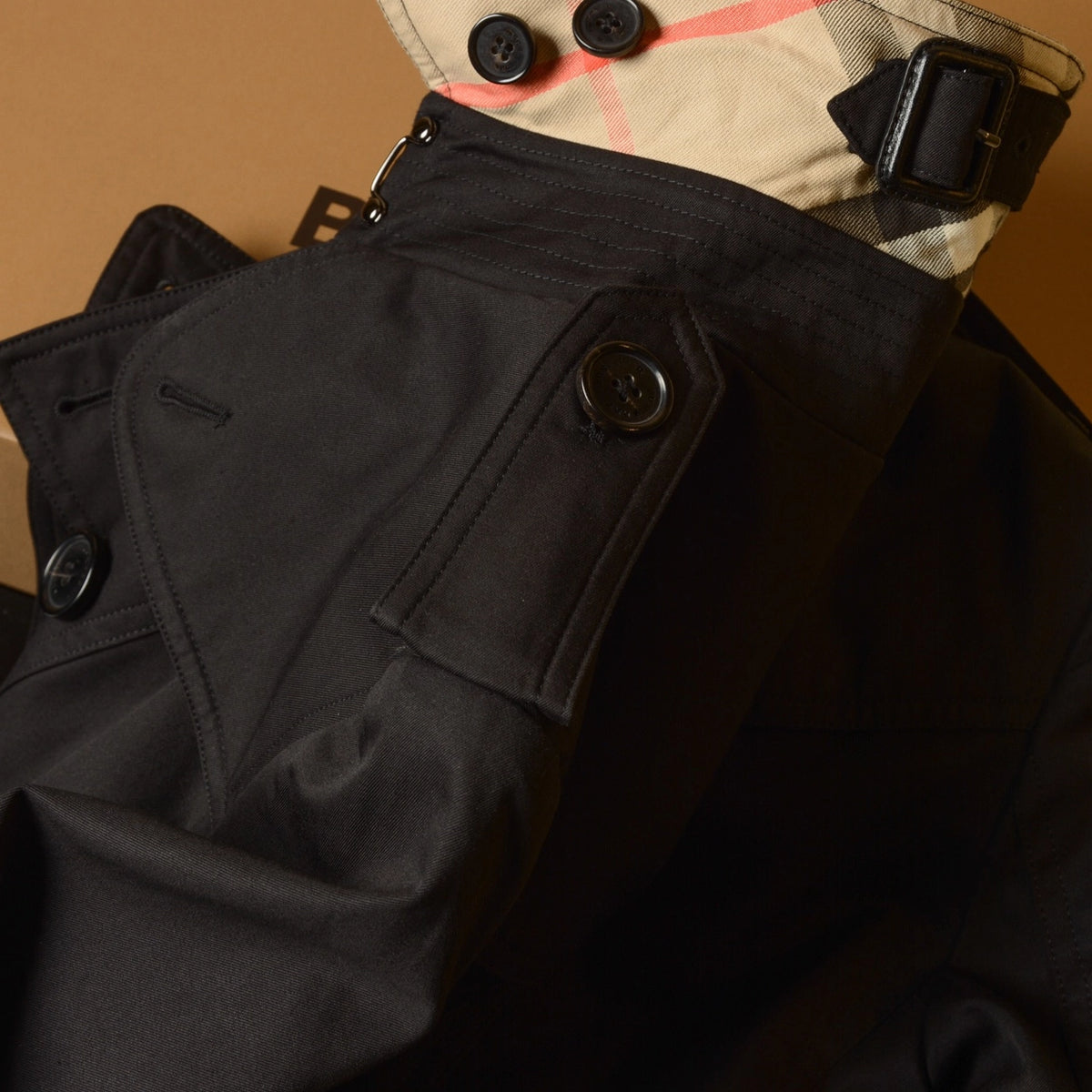 Women's Classic Mid-Length Trench Coat - Black