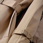 Women's Mid-Length Gabardine Trench Coat - Khaki, Black