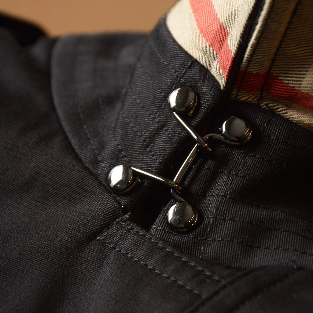 Men's Classic Mid-Length Trench Coat - Black