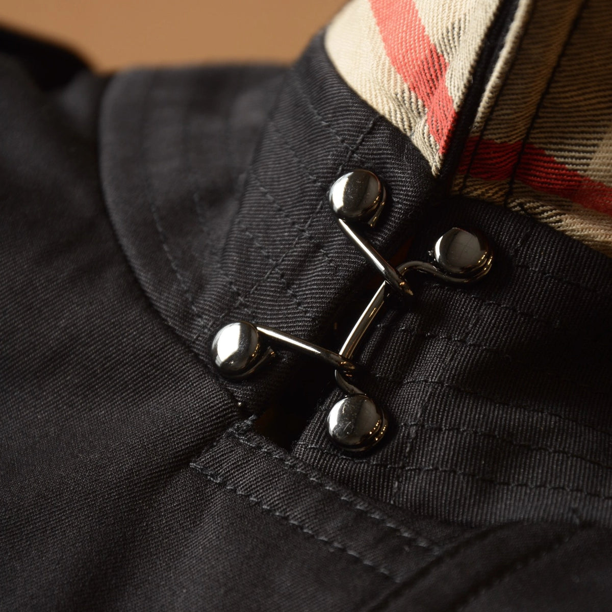 Men's Classic Mid-Length Trench Coat - Black