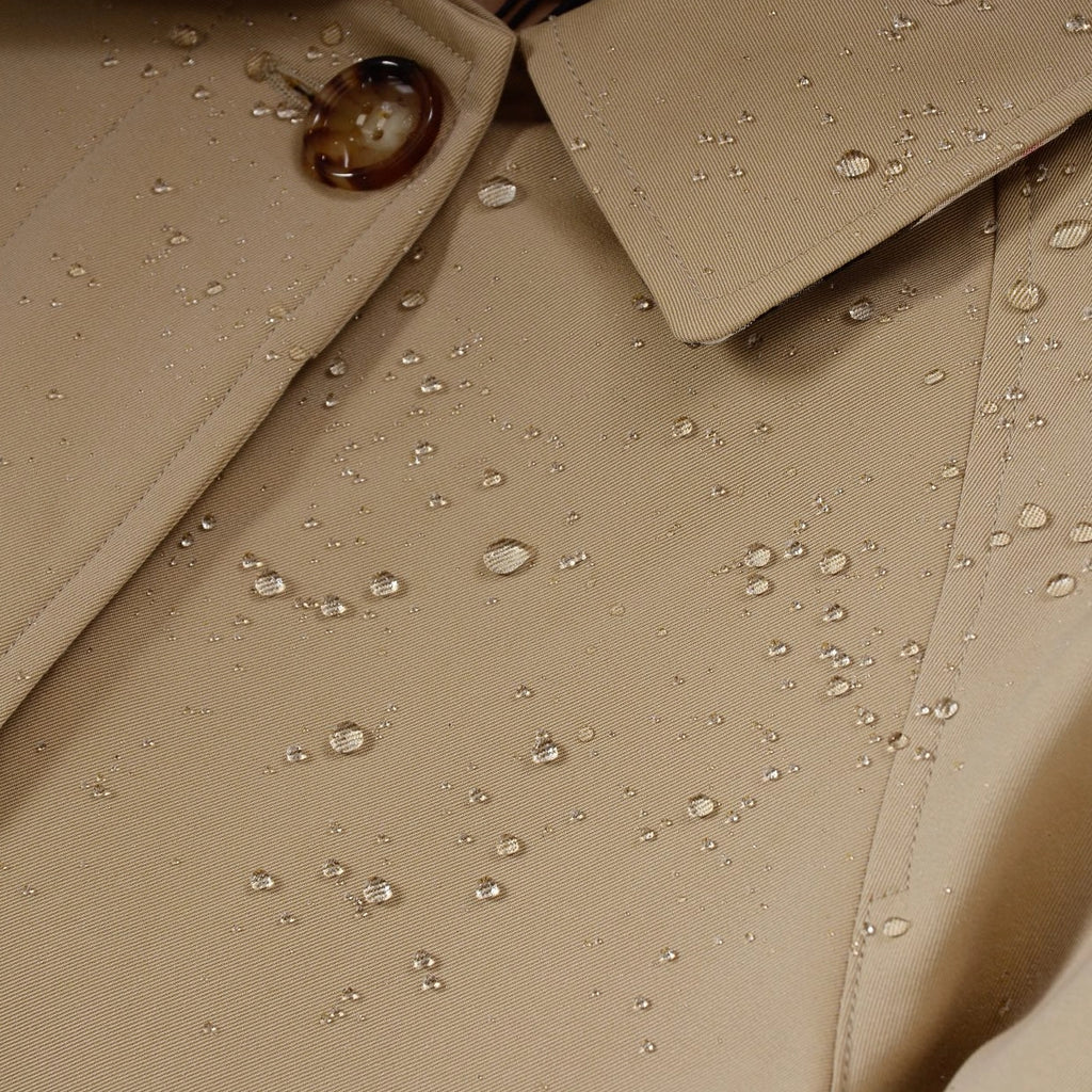 Women's Lined Printed Double-Breasted Belted Trench Coat - Khaki