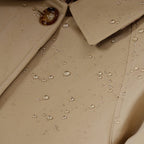 Women's Lined Printed Double-Breasted Belted Trench Coat - Khaki
