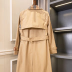 Women's Vintage Cut Long Twill Cotton Classic Trench Coat